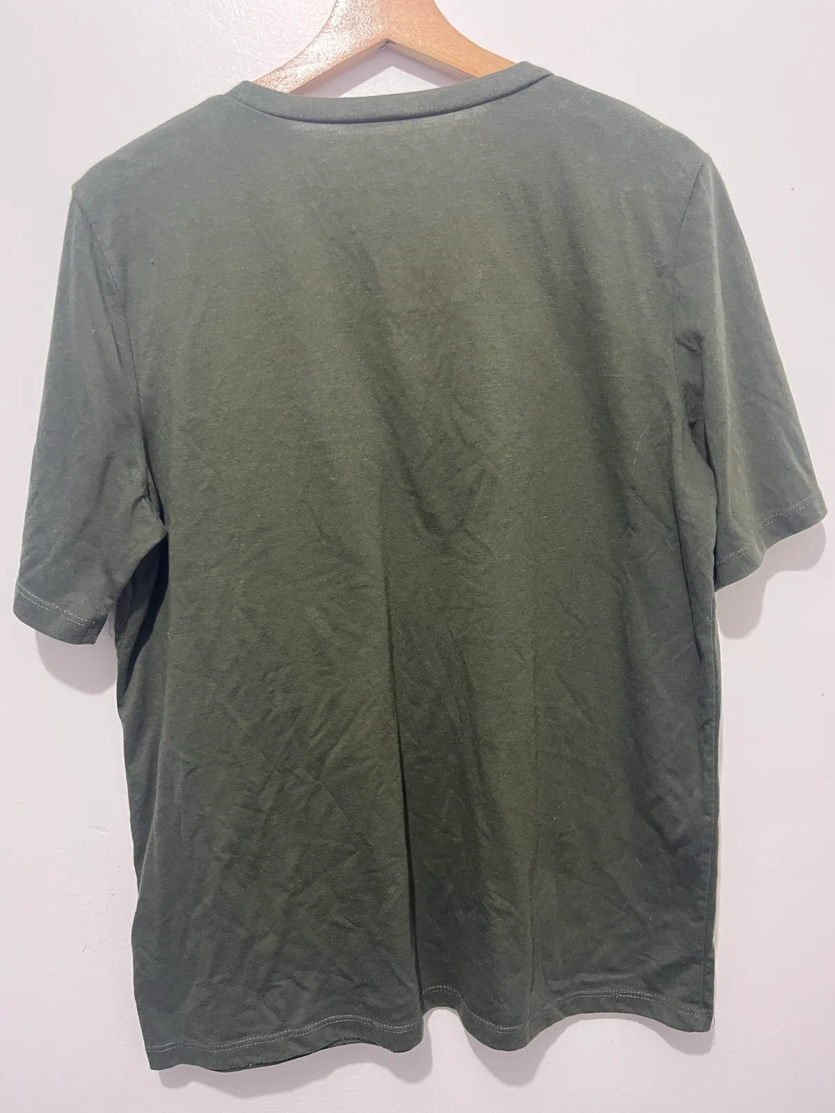 Zara Trafaluc Womens Green Knit Cotton Round Neck Sequin Pocket Tee Size M – photo 3