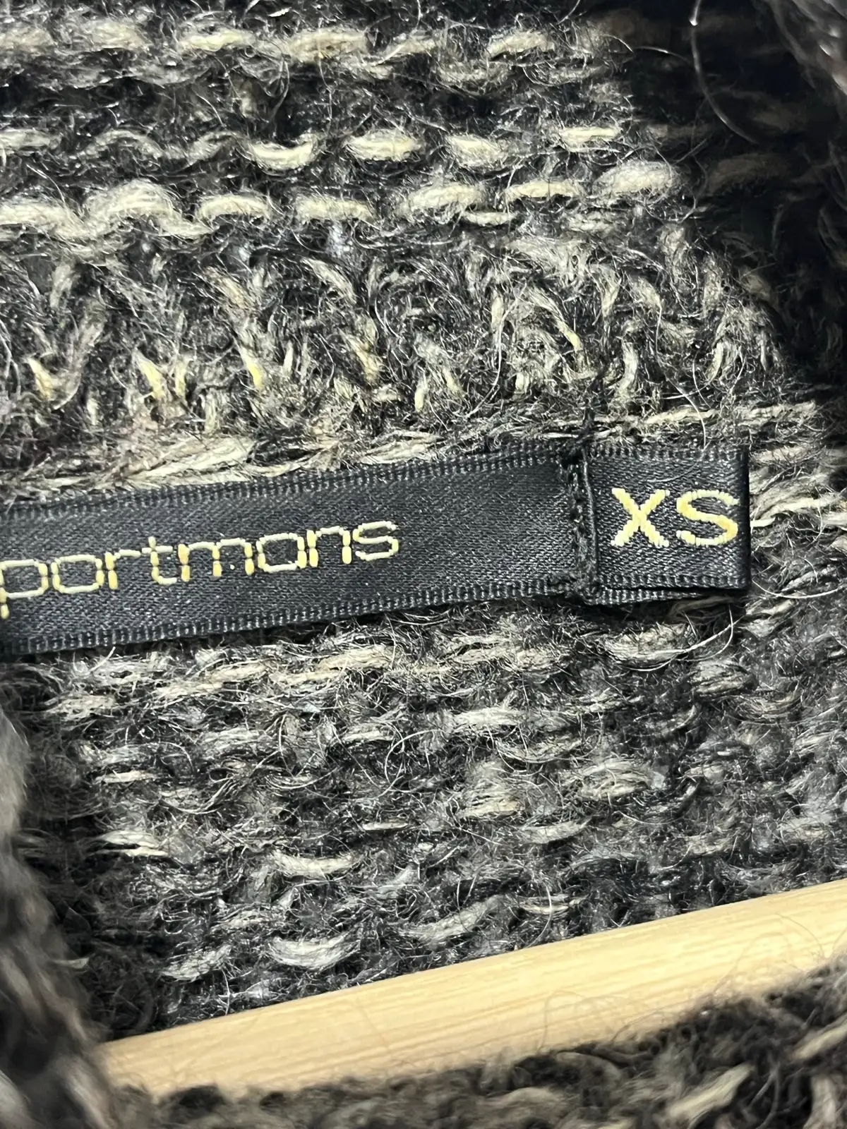Portmans Acrylic Knit Jumper Grey Marled Cable-Knit Cowl Neck Men’s XS – photo 3