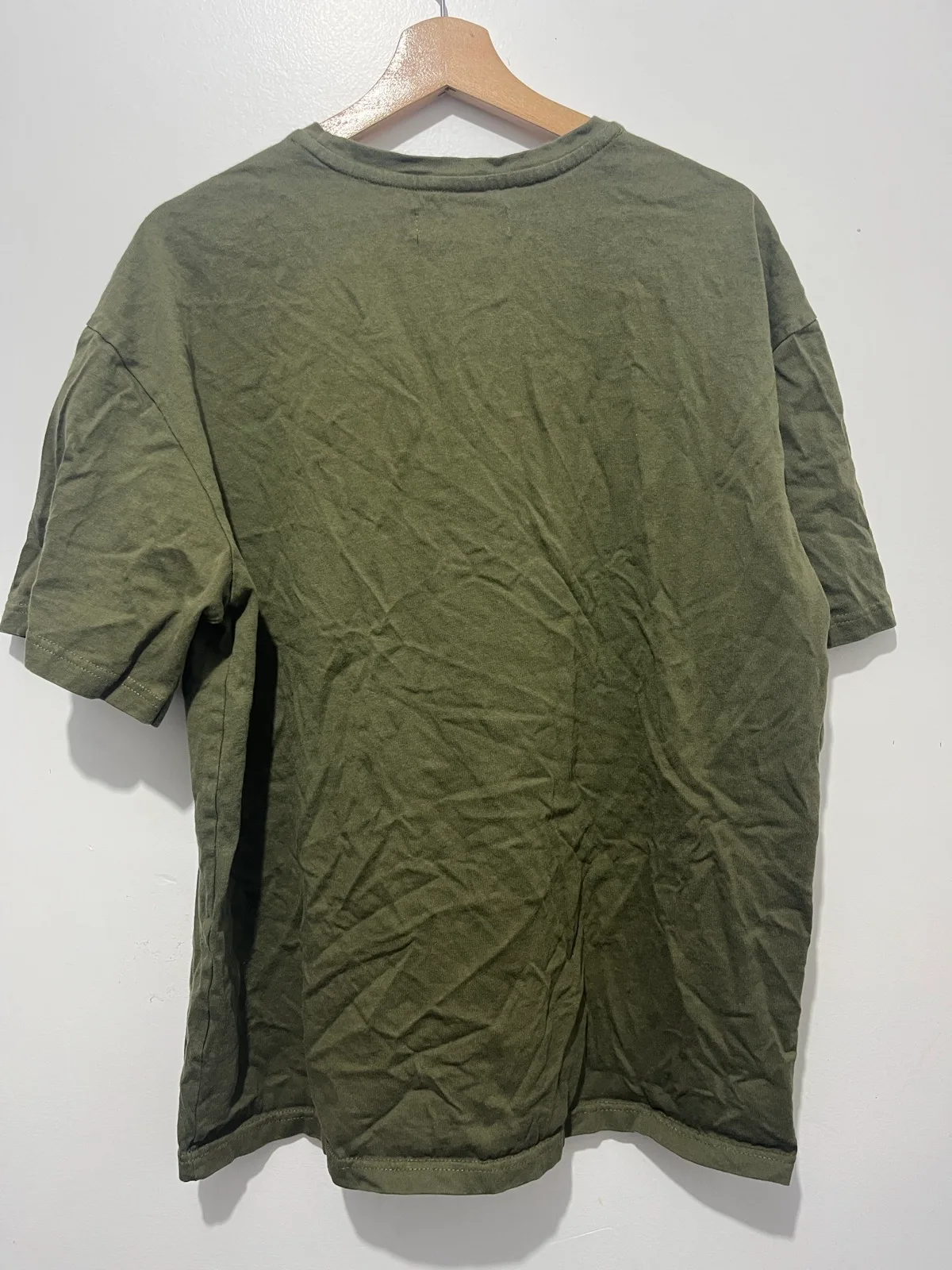 UniqTee Tokyo Style Mens Green Crew Neck Short Sleeve T-Shirt Size L – photo 2