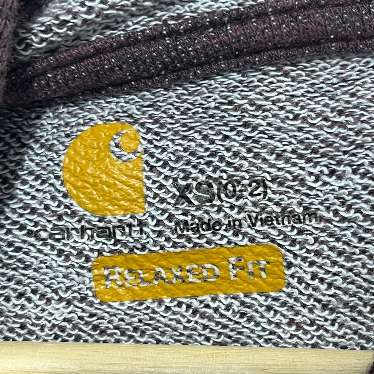 Carhartt Purple Relaxed Fit Pullover Fleece Hoodie Logo Pockets Size XS – photo 5