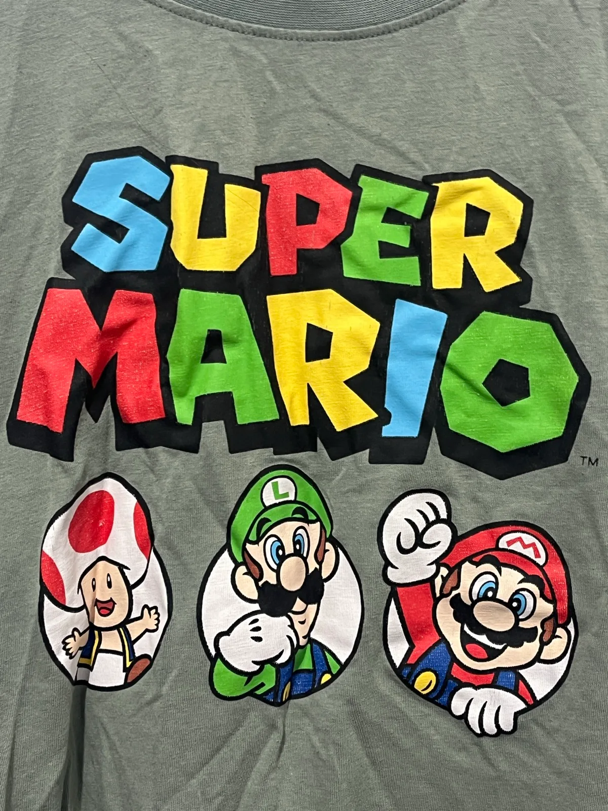Nintendo Super Mario Mens Grey Graphic Print Crew Neck T-Shirt XXL – photo 3