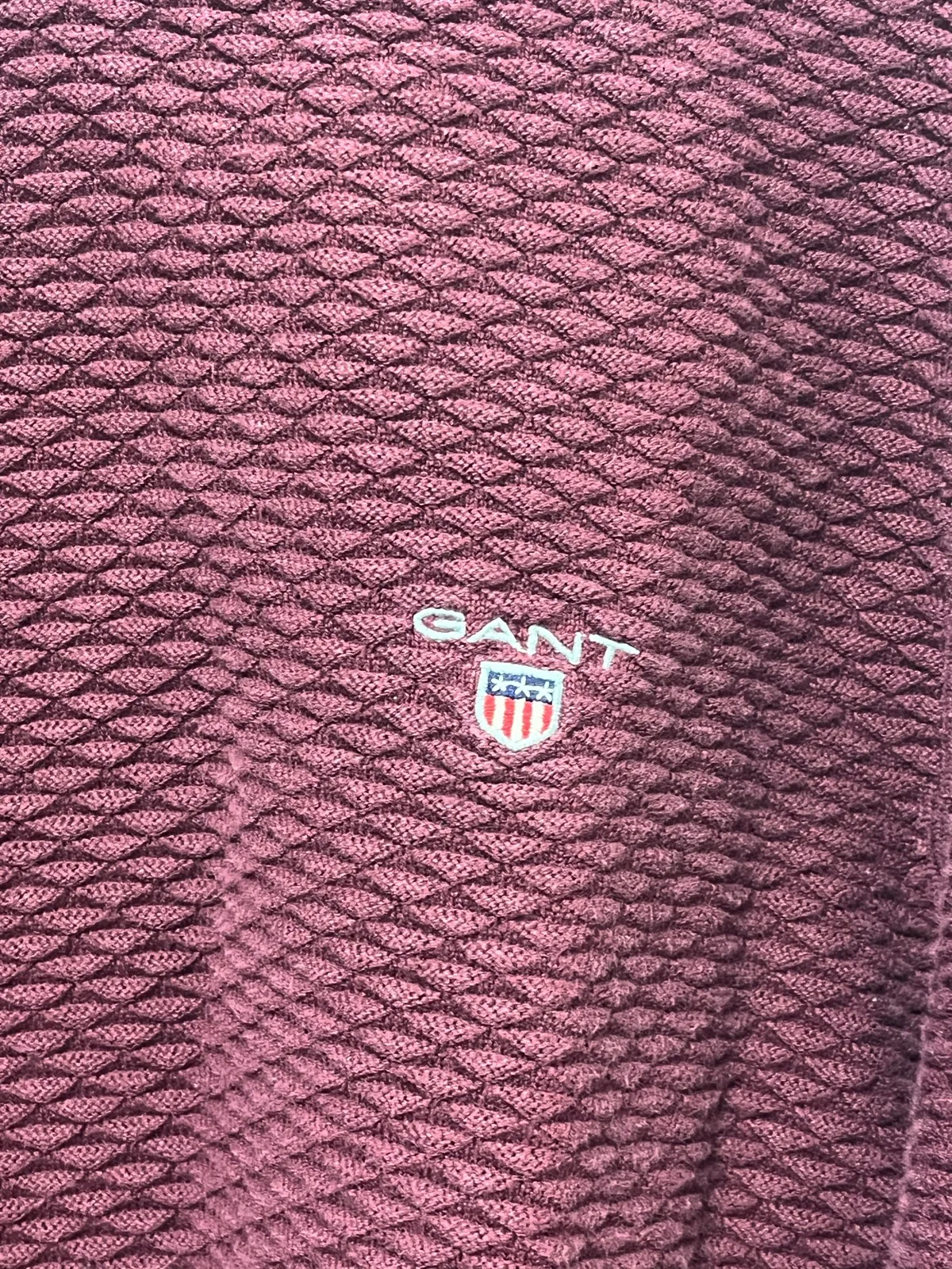 GANT burgundy textured knit sweater – photo 2