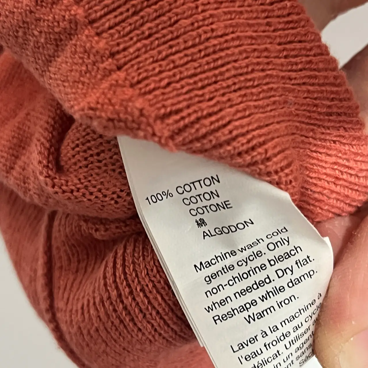 Gap Cotton Knit Jumper Rust V-Neck Pullover Men’s M Long Sleeve – photo 3