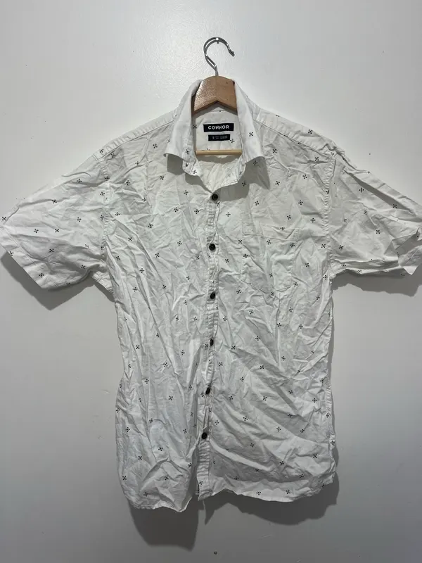 Connor Mens White Button Up Shirt Size Medium
