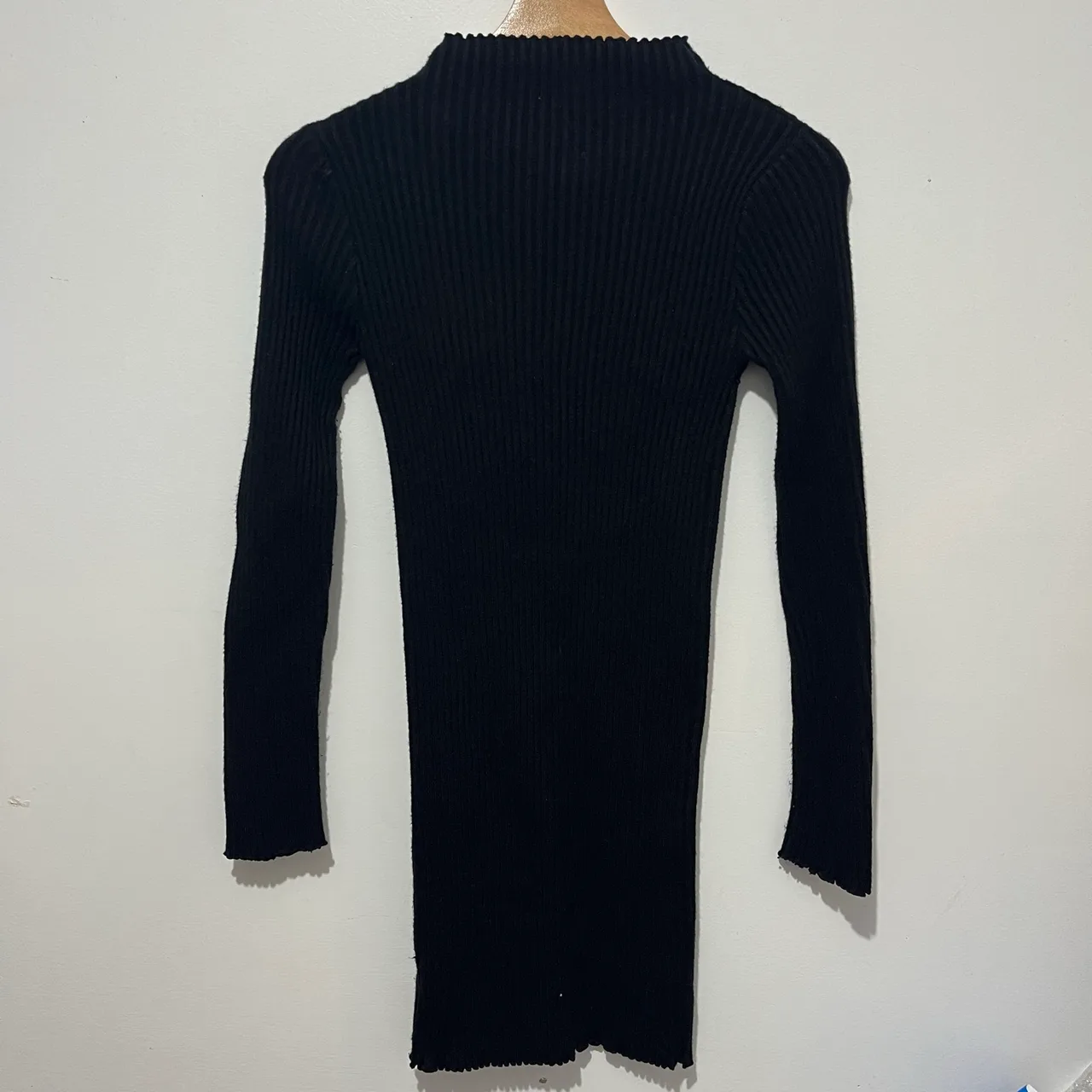 RUMOR Womens Dress M/L Black Knit Bodycon Short Long Sleeve High Neck – photo 2