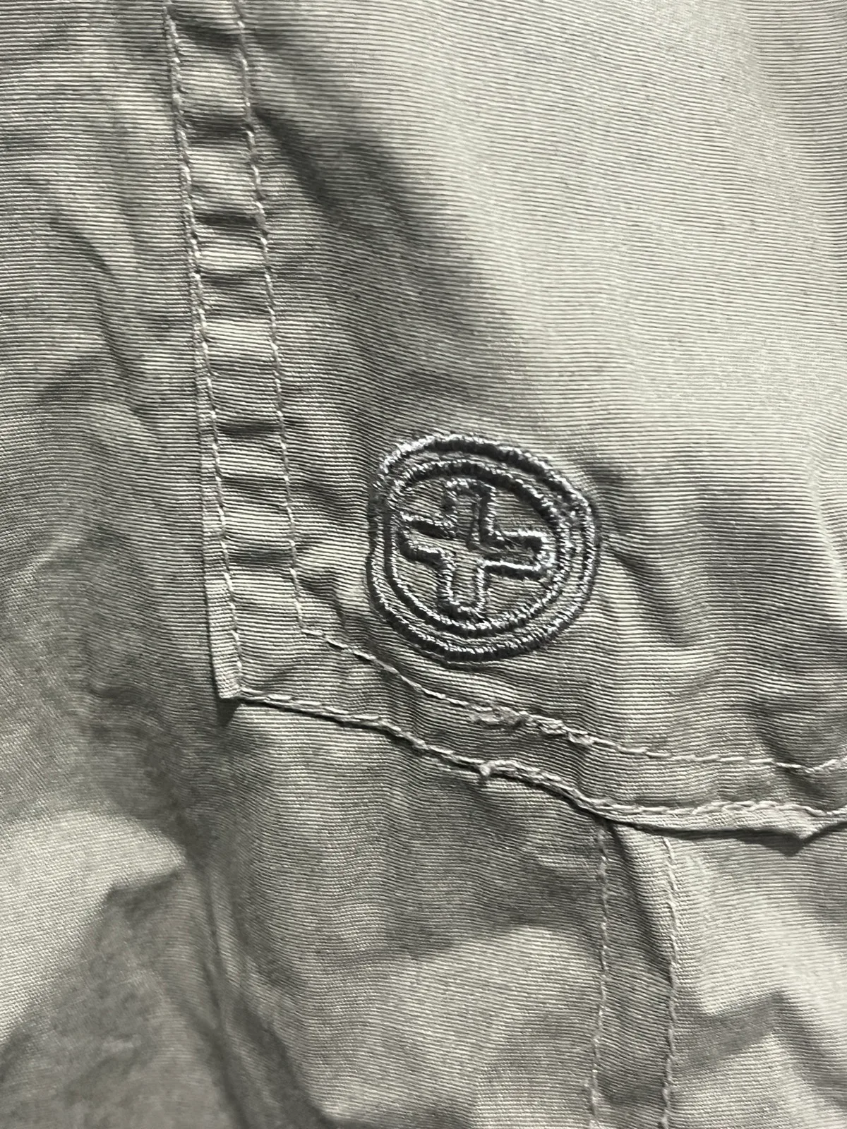 Deacon Shirt Men's Size L Khaki Long Sleeve Collared Button Up Embroidered Logo – photo 6