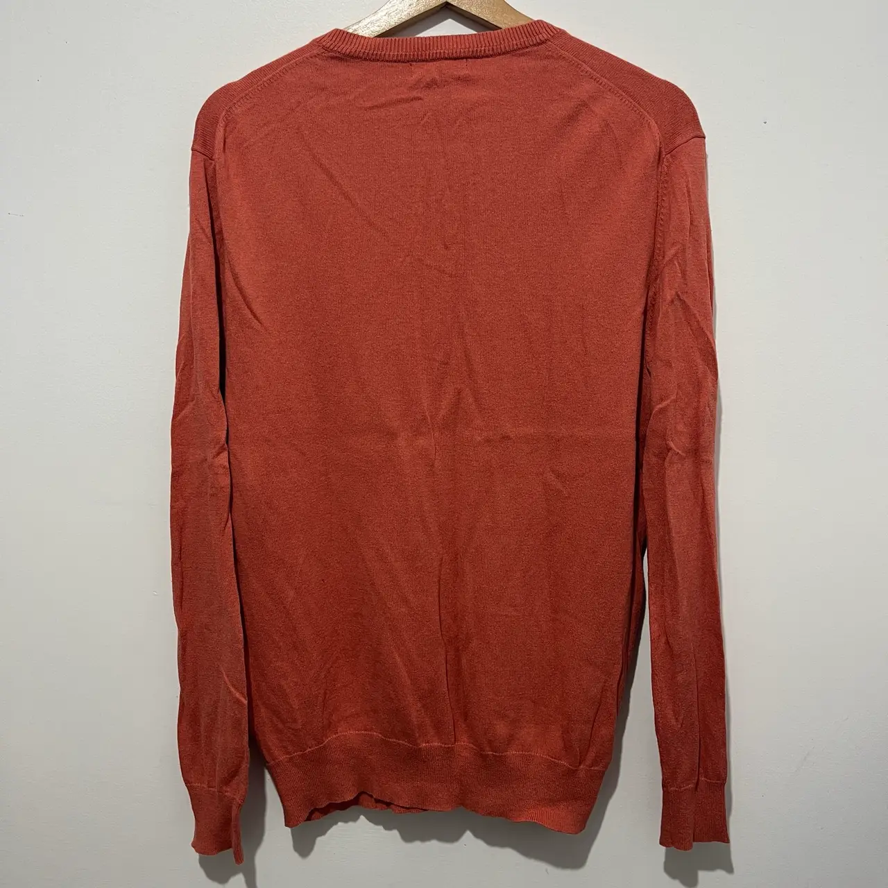 Gap Cotton Knit Jumper Rust V-Neck Pullover Men’s M Long Sleeve – photo 2