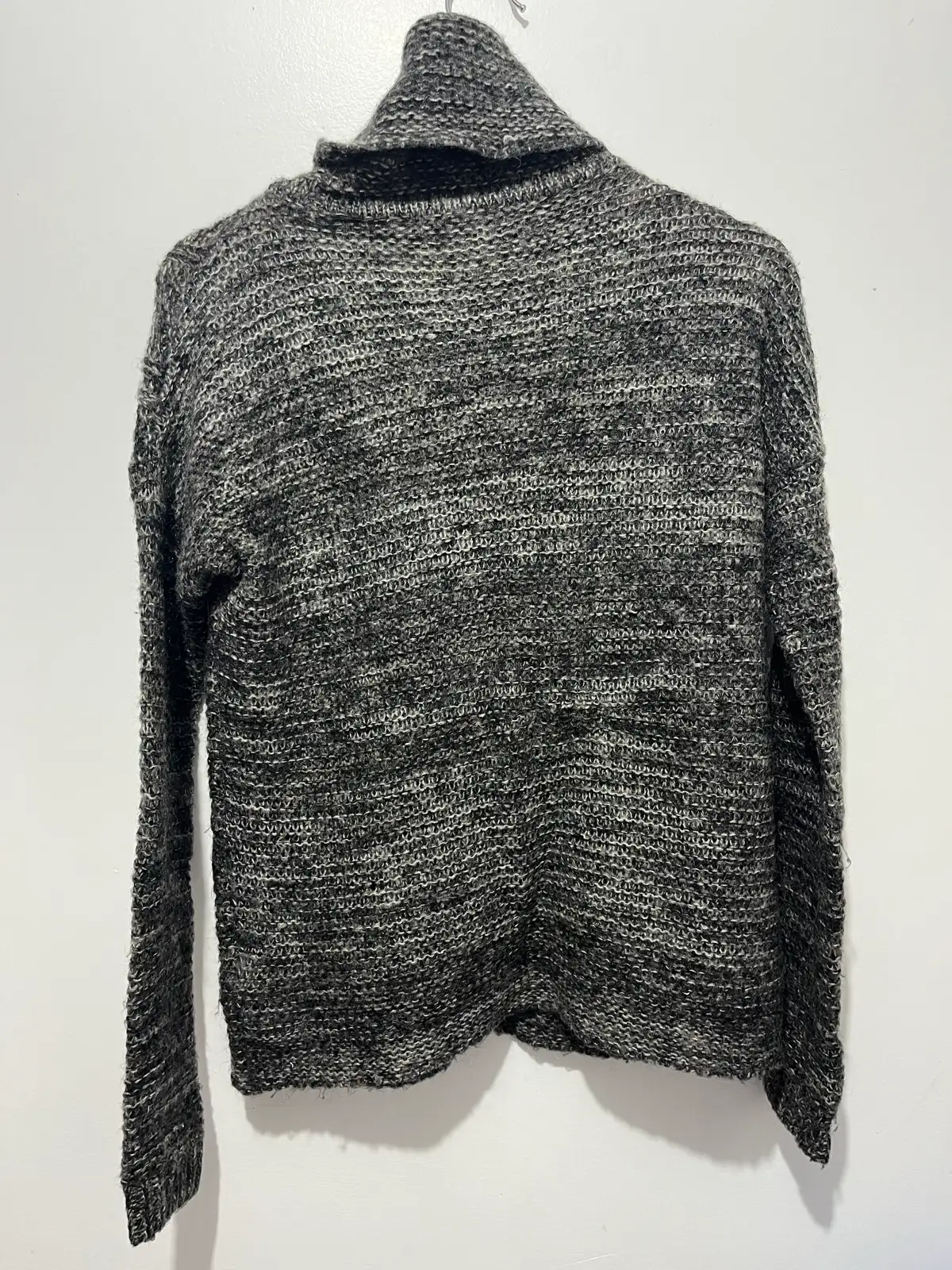 Portmans Acrylic Knit Jumper Grey Marled Cable-Knit Cowl Neck Men’s XS – photo 2