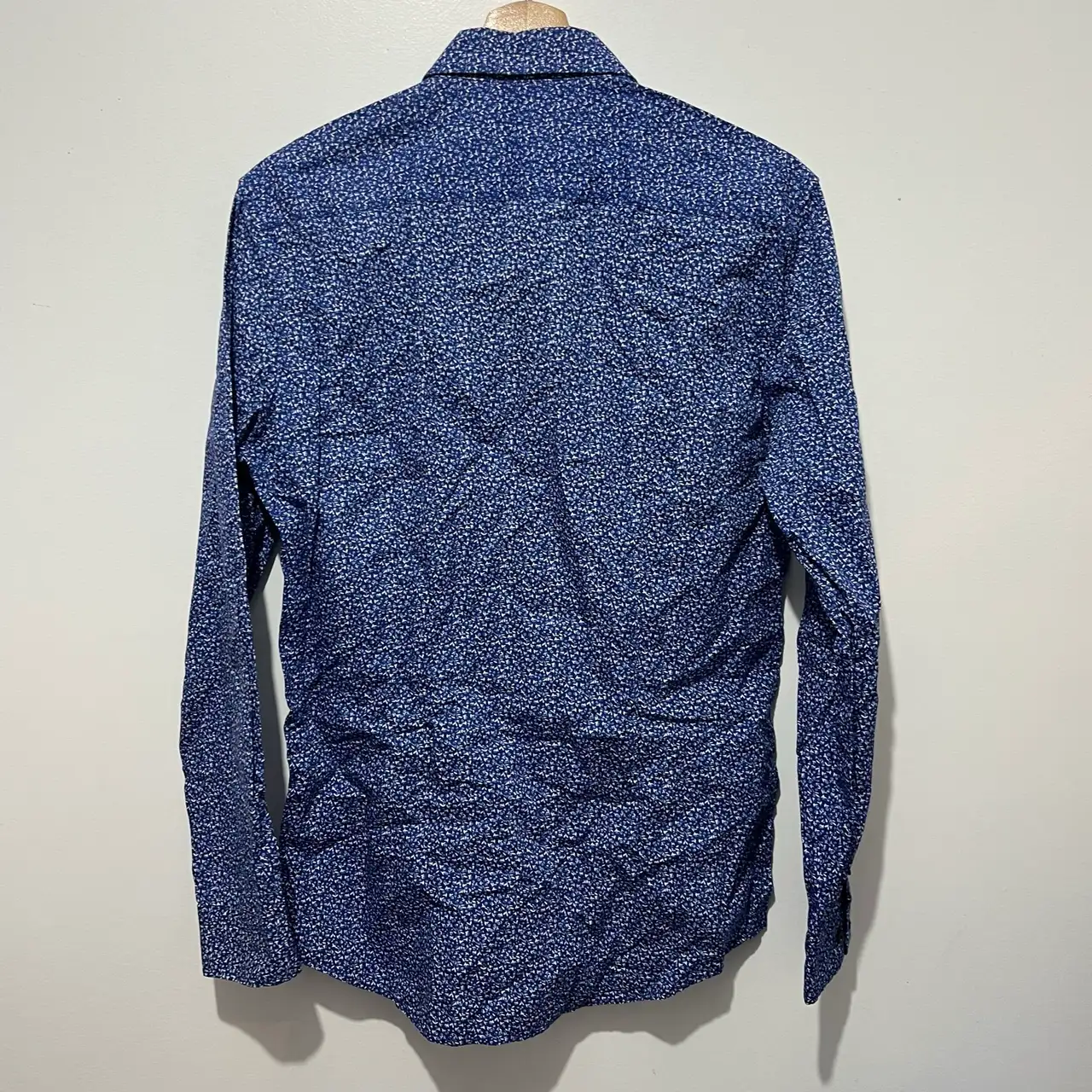 Connor Slim Fit Floral Dress Shirt S Blue/White 100% Cotton Long Sleeve – photo 2