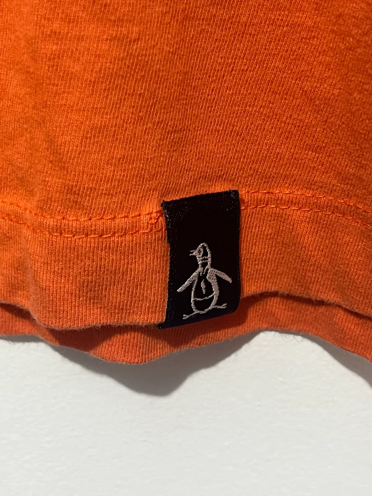 Original Penguin Mens Orange Crew Neck Short Sleeve Cotton Logo T-Shirt Size S – photo 5