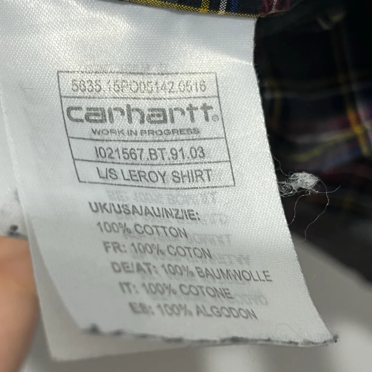 Carhartt WIP L/S Leroy Shirt Mens Button Up Long Sleeve Plaid Cotton S Grey – photo 6