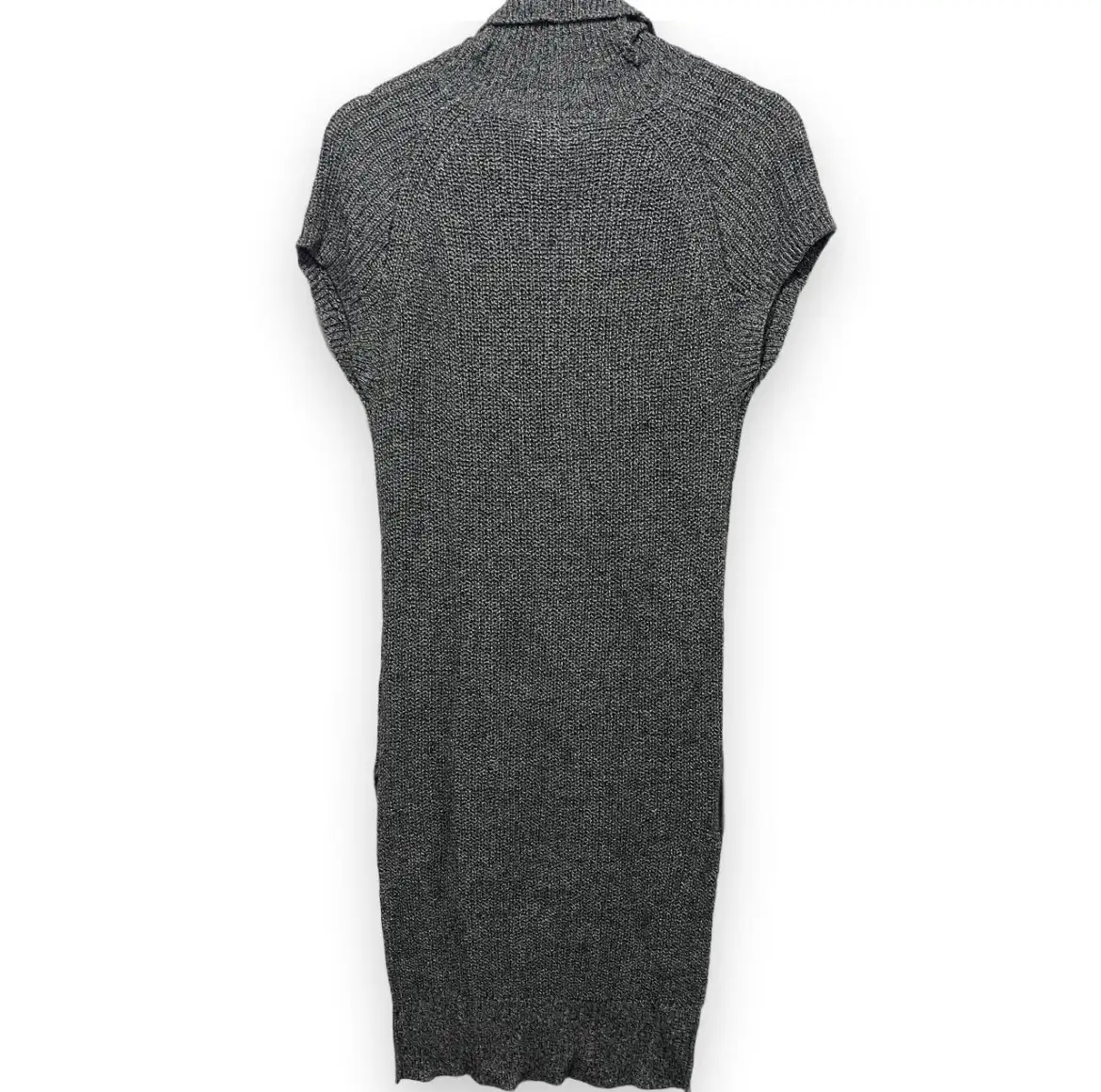 Table Eight Womens Sweater Dress XS Grey Knit Cowl Neck Short Sleeve Knee – photo 2