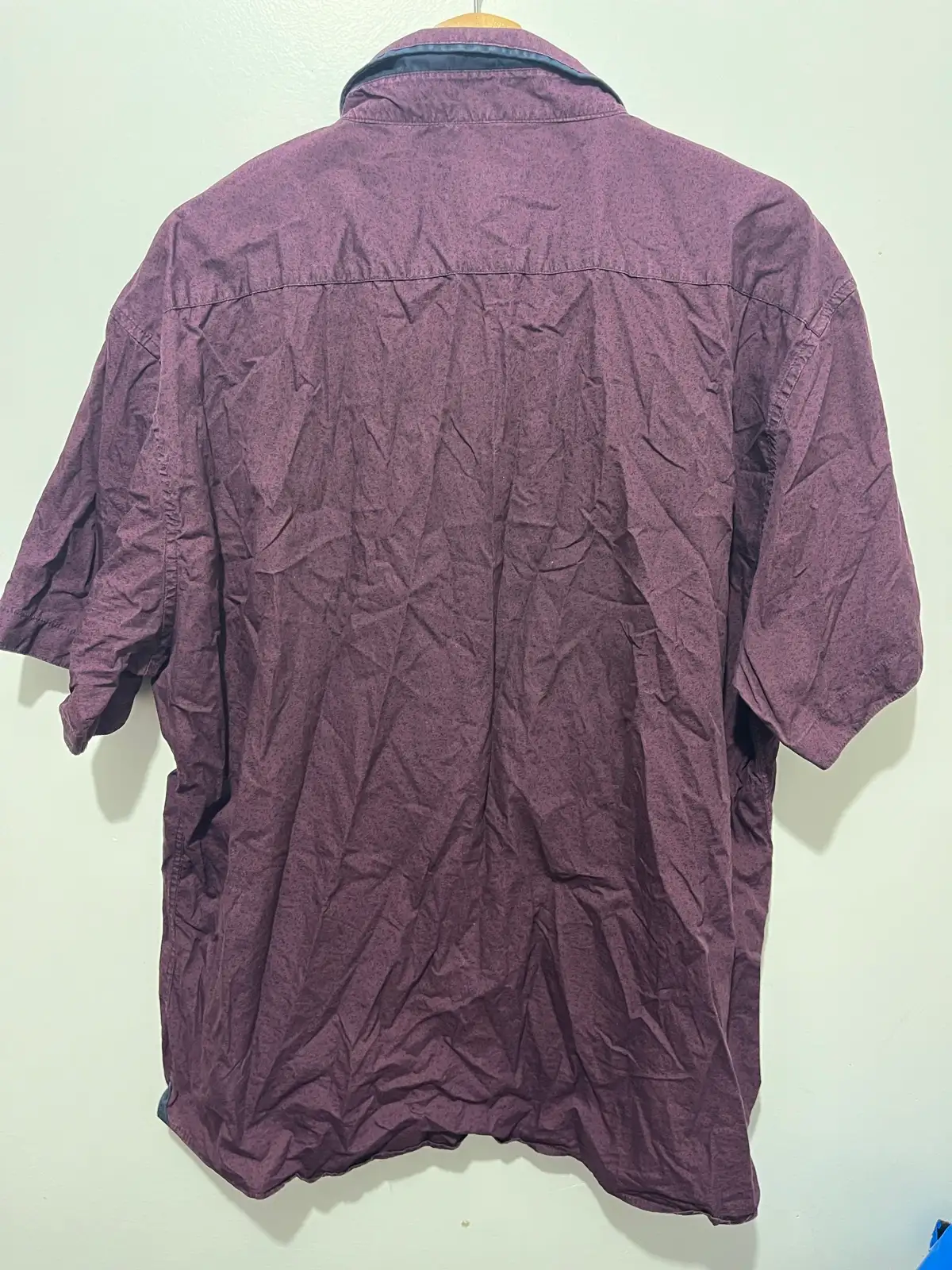 connor slim fit men’s button-up short sleeve purple cotton shirt size 3xl – photo 4