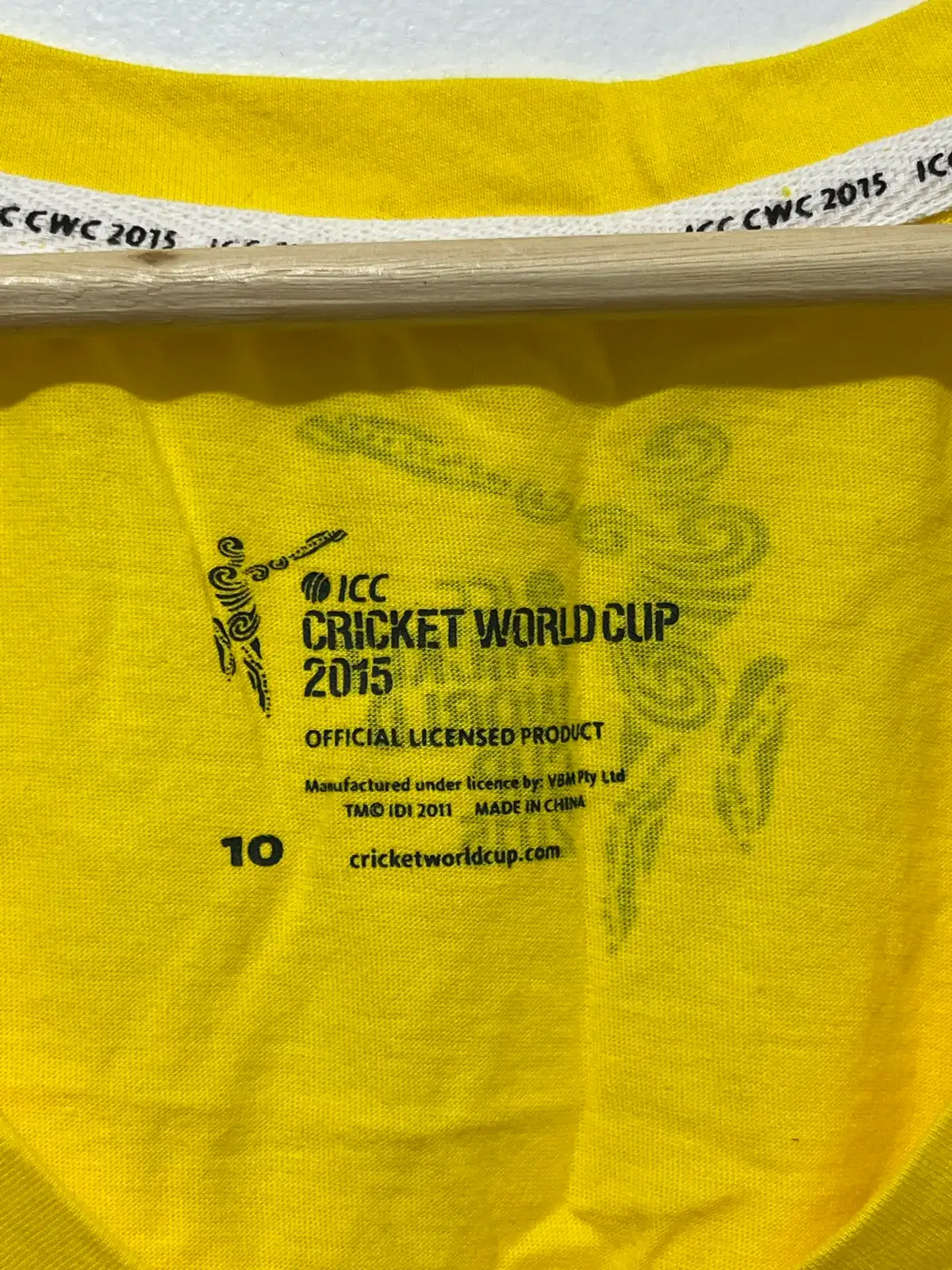 ICC Cricket World Cup 2015 Women's Graphic Tee T-Shirt Gold Size 10 Read Descrip – photo 9
