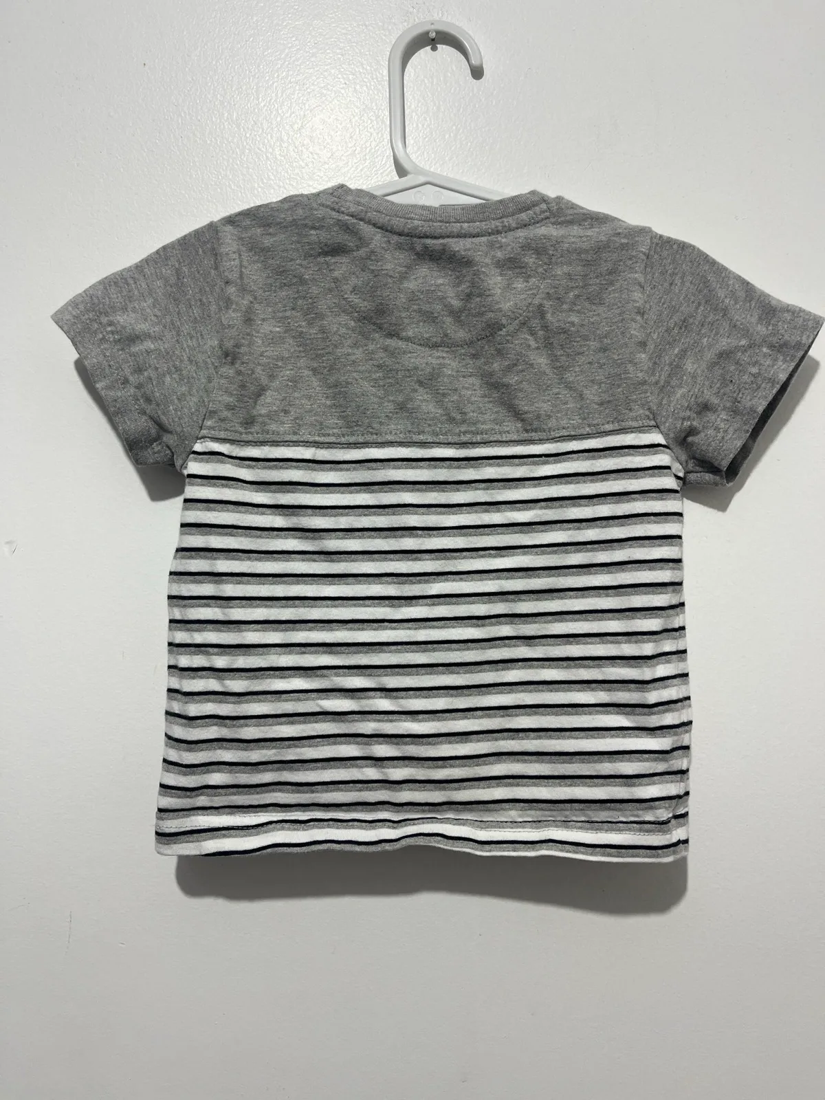Firetrap Unisex Baby & Toddler Striped Grey T-Shirt Short Sleeve 12-18M – photo 2