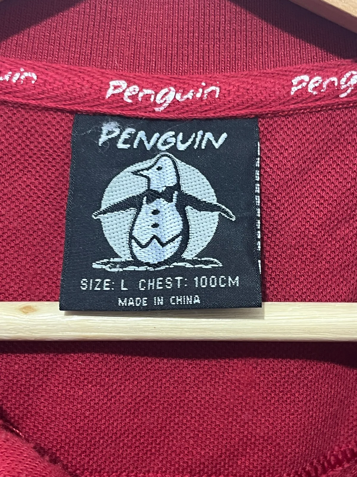 Penguin Men’s Red Cotton Polo Shirt Short Sleeve Pocket L 100cm P11745 – photo 4