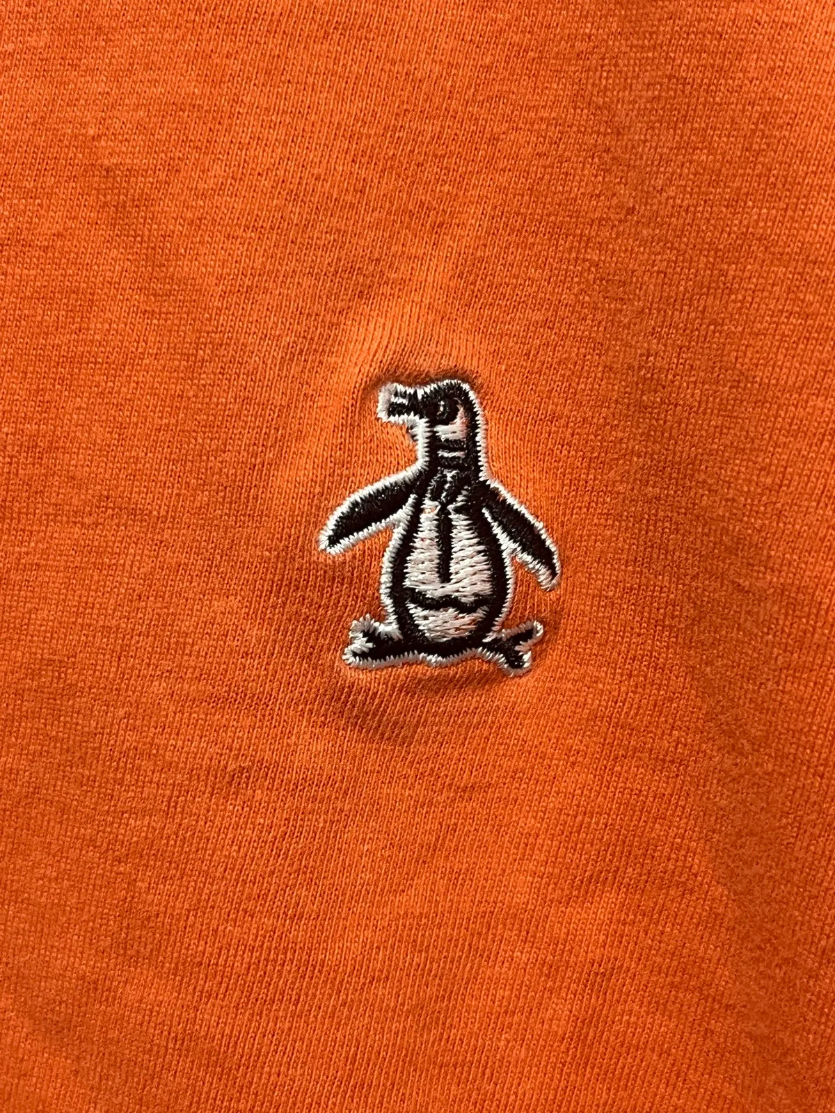 Original Penguin Mens Orange Crew Neck Short Sleeve Cotton Logo T-Shirt Size S – photo 3