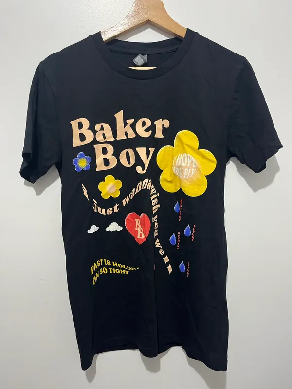 Baker Boy Black Crew Neck T-Shirt Size S Official Merch Bernard Fanning