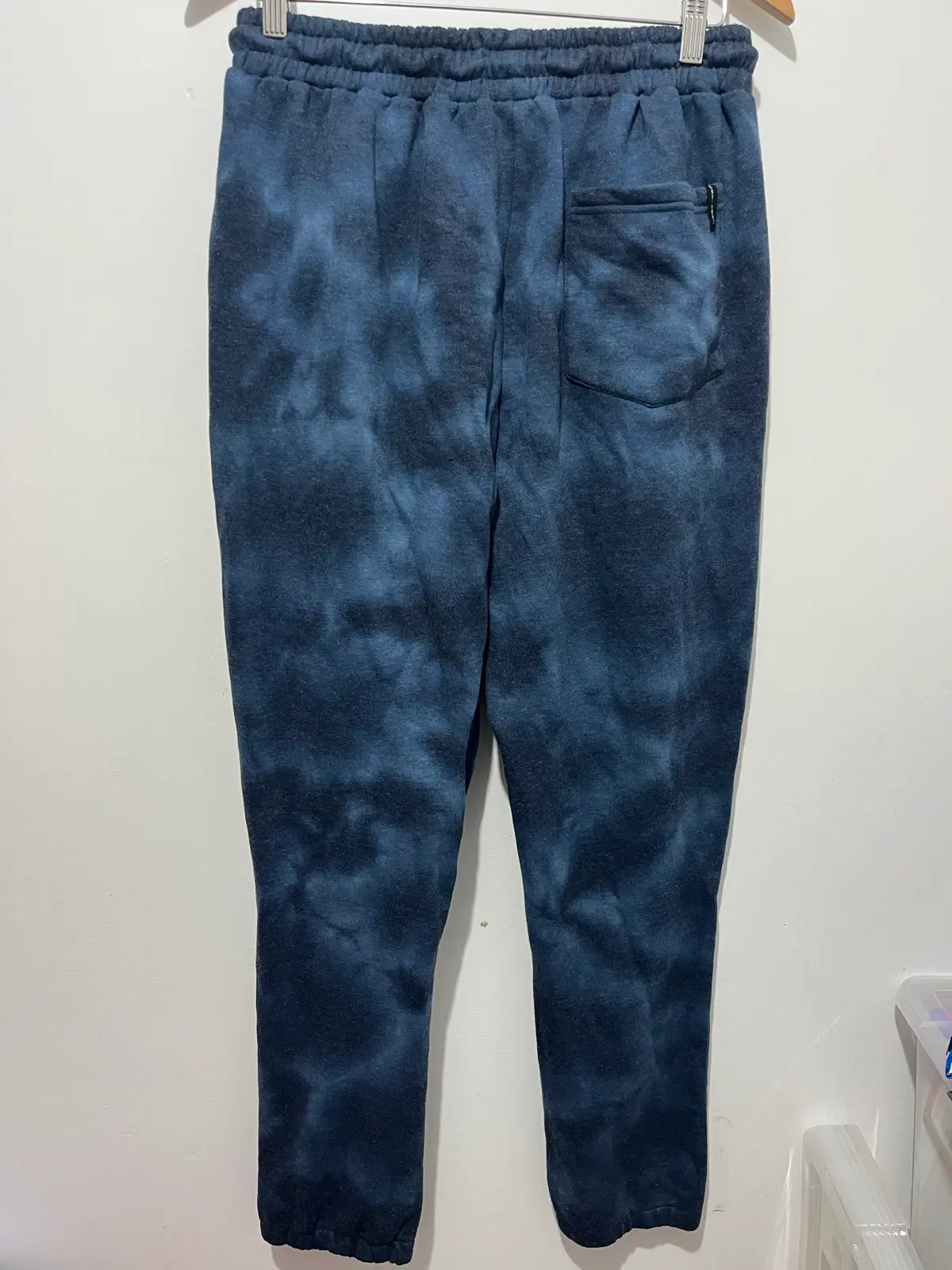 Jay Jay Trackie Women’s Blue Tie-Dye Fleece Jogger Pants Size L Pockets – photo 2