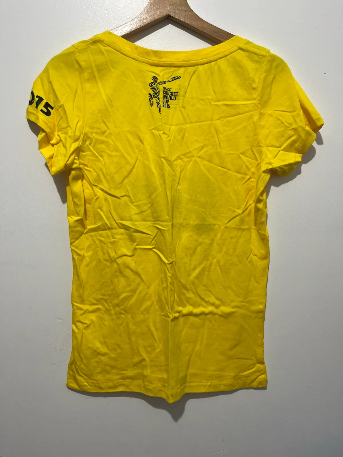 ICC Cricket World Cup 2015 Women's Graphic Tee T-Shirt Gold Size 10 Read Descrip – photo 2