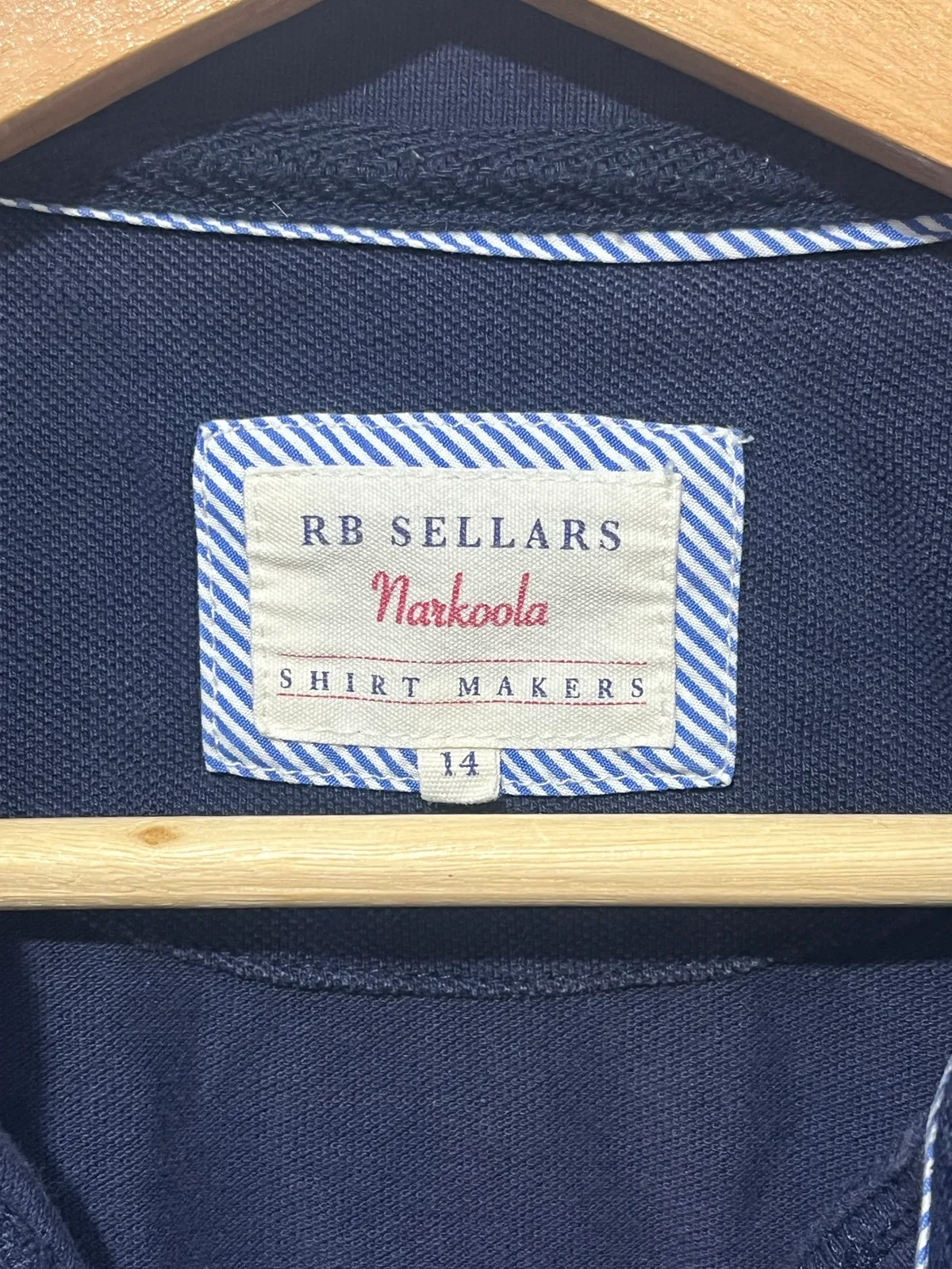 R.B. Sellars Ladies Striped Cotton Polo Shirt Short Sleeve Collared Size 14 – photo 3