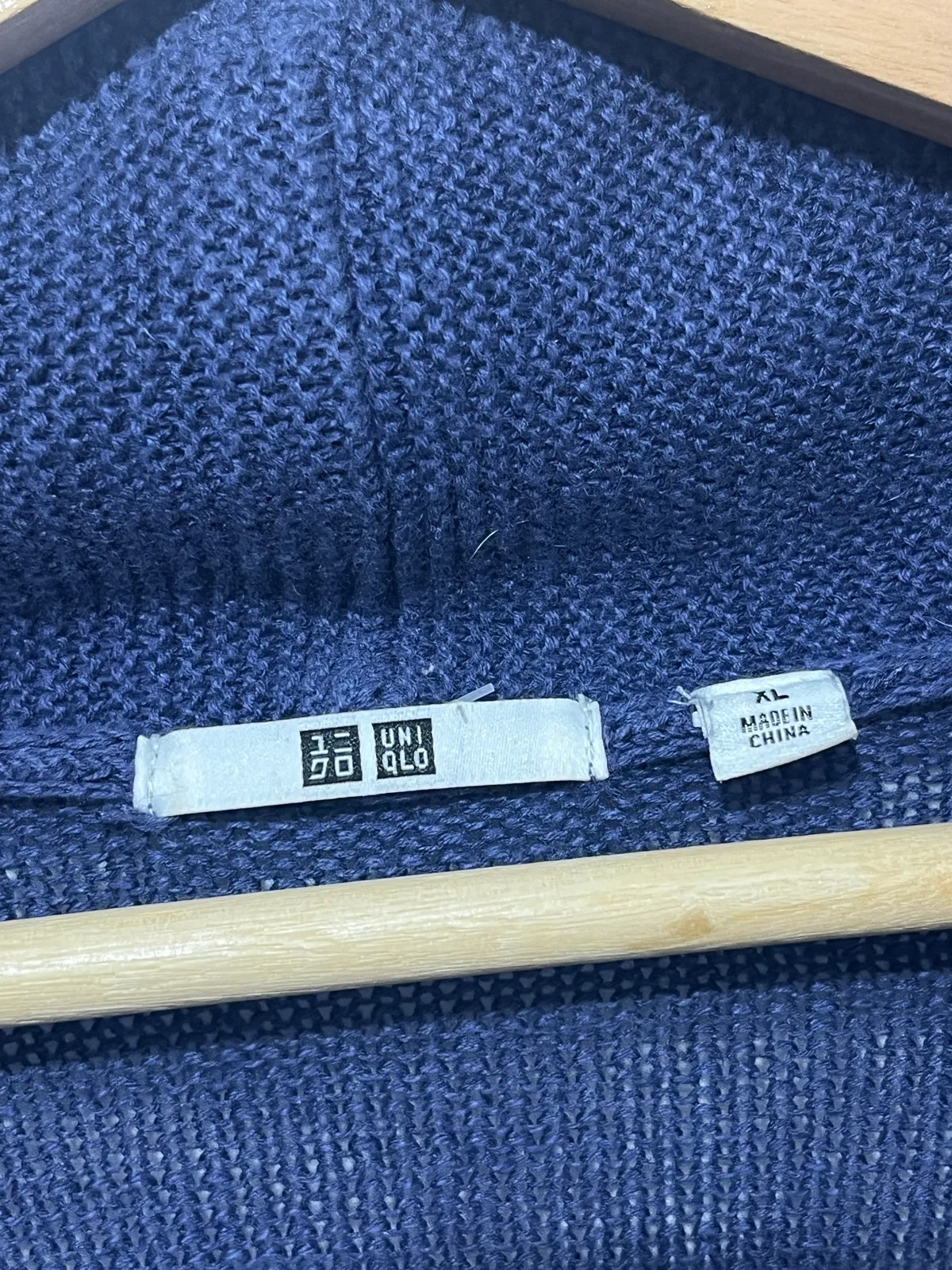 Uniqlo Linen Cotton Knit Cardigan Blue Shawl Neck Button Pockets Men’s XL – photo 4