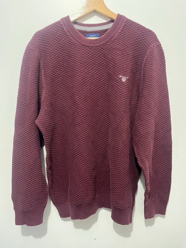 GANT burgundy textured knit sweater