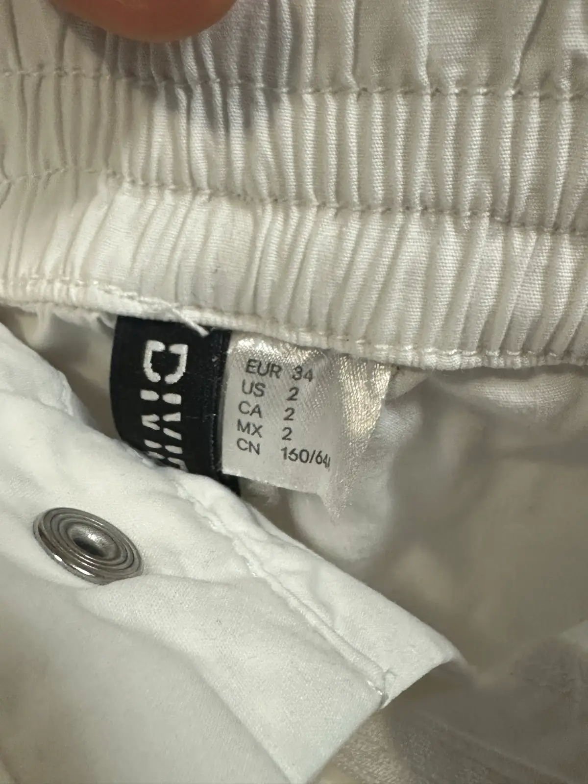 Aus 6-8 H&M Divided White Cargo Cropped Capri Pants With Lace Trim EUR 34 US 2 – photo 5