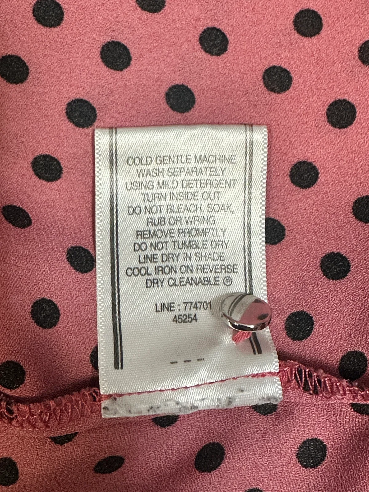 Size 8 PORTMANS Pink & Black Polka Dot Blouse Top — photo 5
