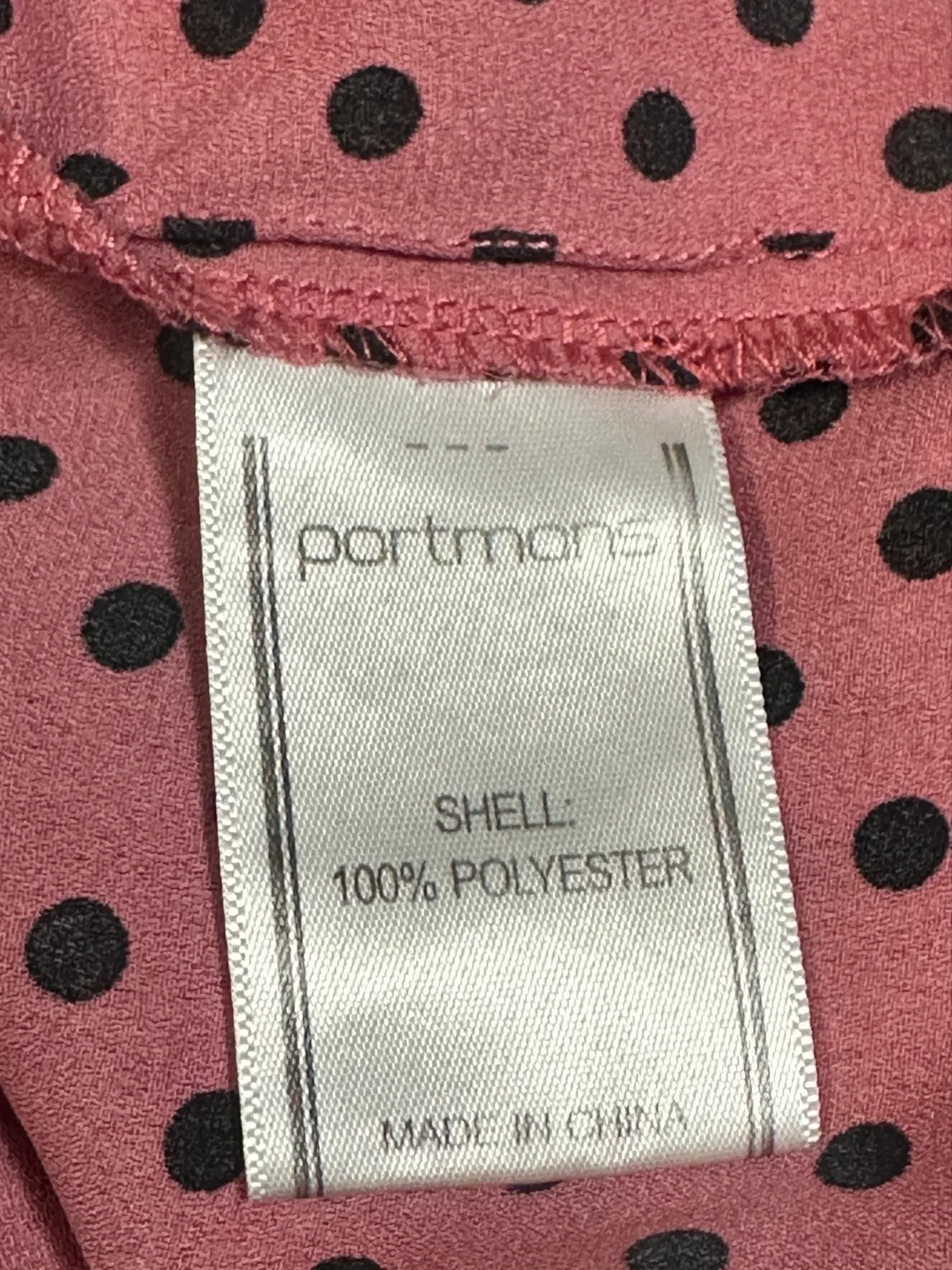 Size 8 PORTMANS Pink & Black Polka Dot Blouse Top — photo 6