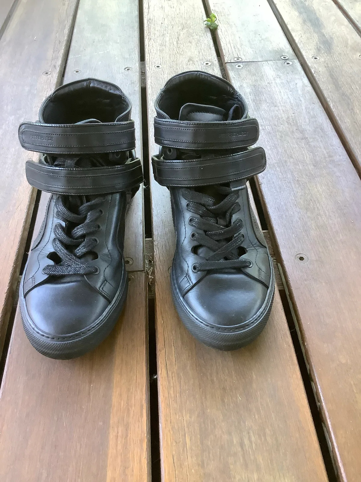 Designer Pierre Hardy Dual Strap Leather High Top Sneakers – photo 5