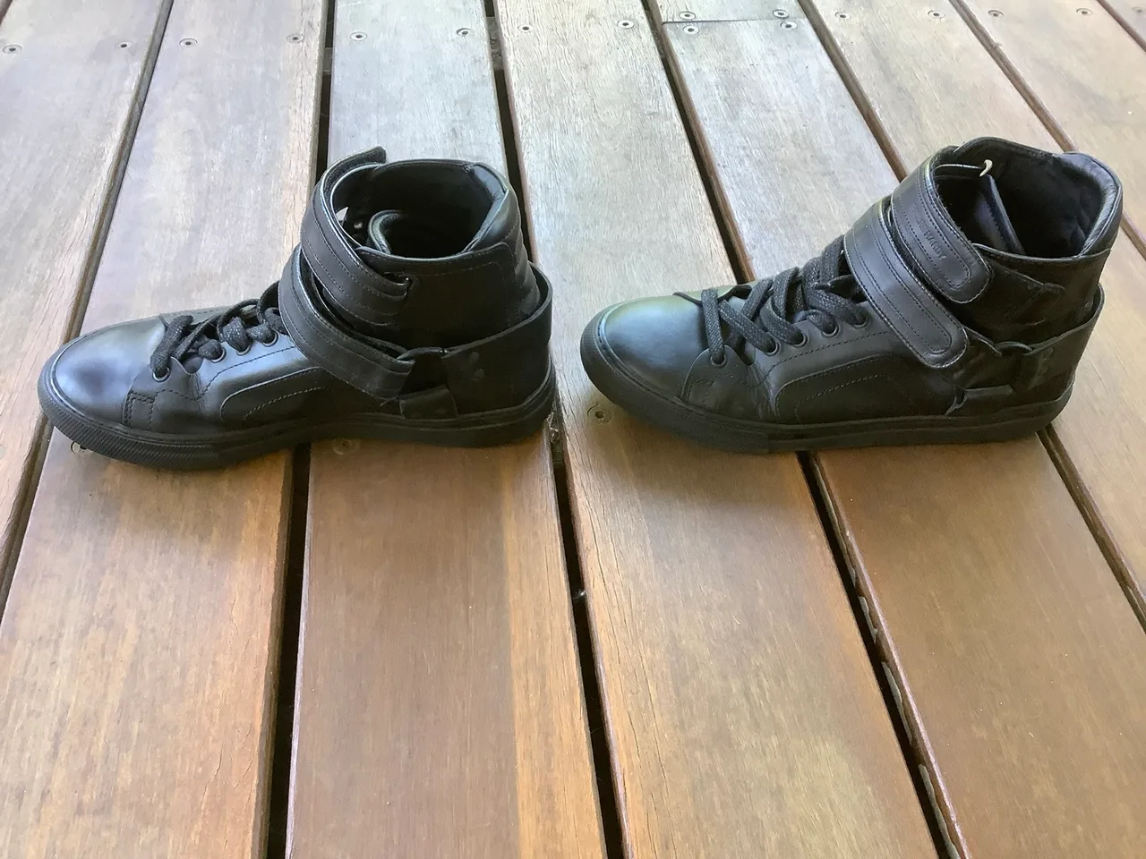 Designer Pierre Hardy Dual Strap Leather High Top Sneakers – photo 3