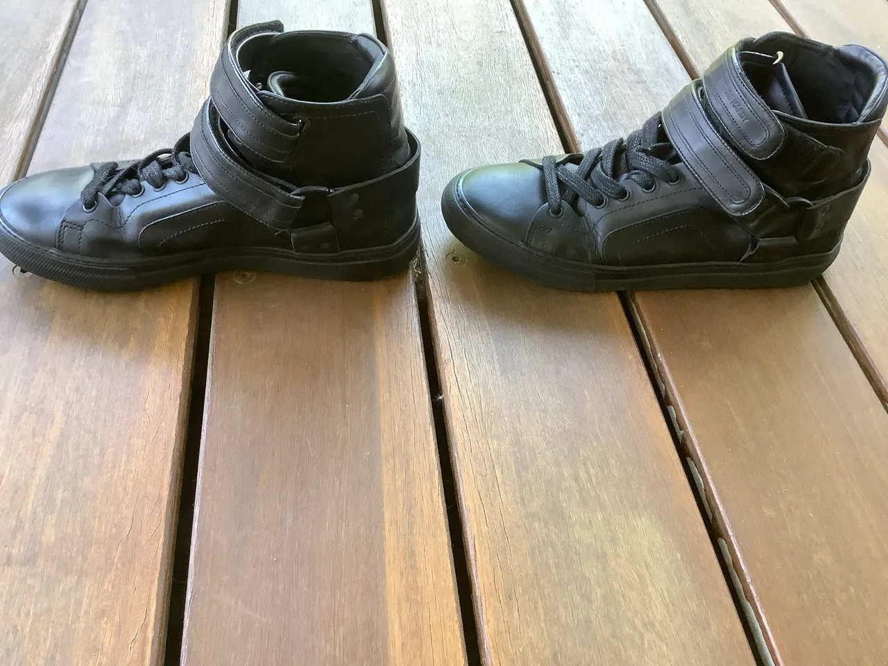 Designer Pierre Hardy Dual Strap Leather High Top Sneakers – photo 2