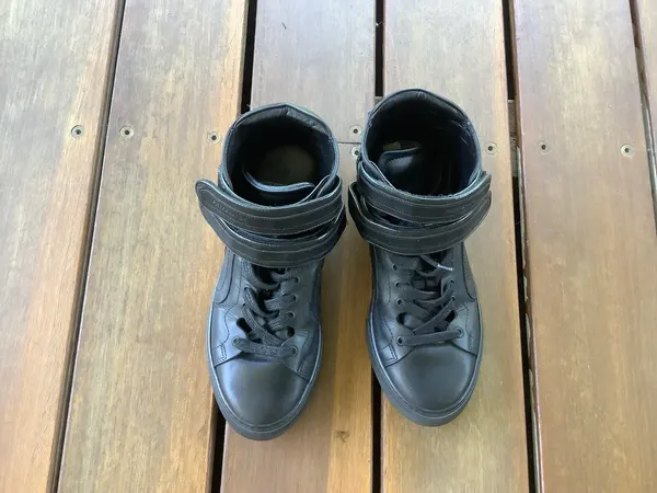 Designer Pierre Hardy Dual Strap Leather High Top Sneakers