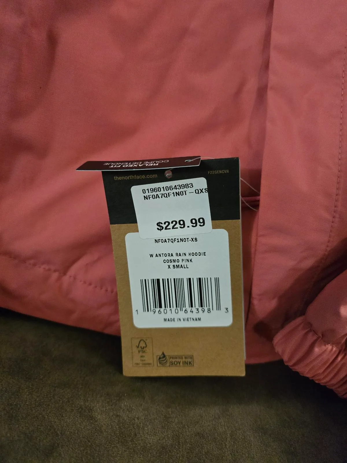 The North Face Women's Hooded Windbreaker Jacket Size XS (Coral Pink) — photo 2