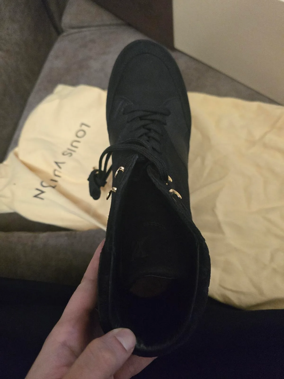 Louis Vuitton Monogram Leather & Suede High-Top Sneakers / Ankle Boots — photo 4
