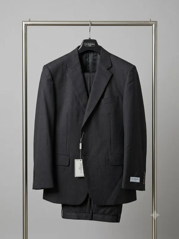 NEW D'URBAN Men's Suit 2-Piece 100% Pure Wool Super 100s Italian Fabric Charcoal