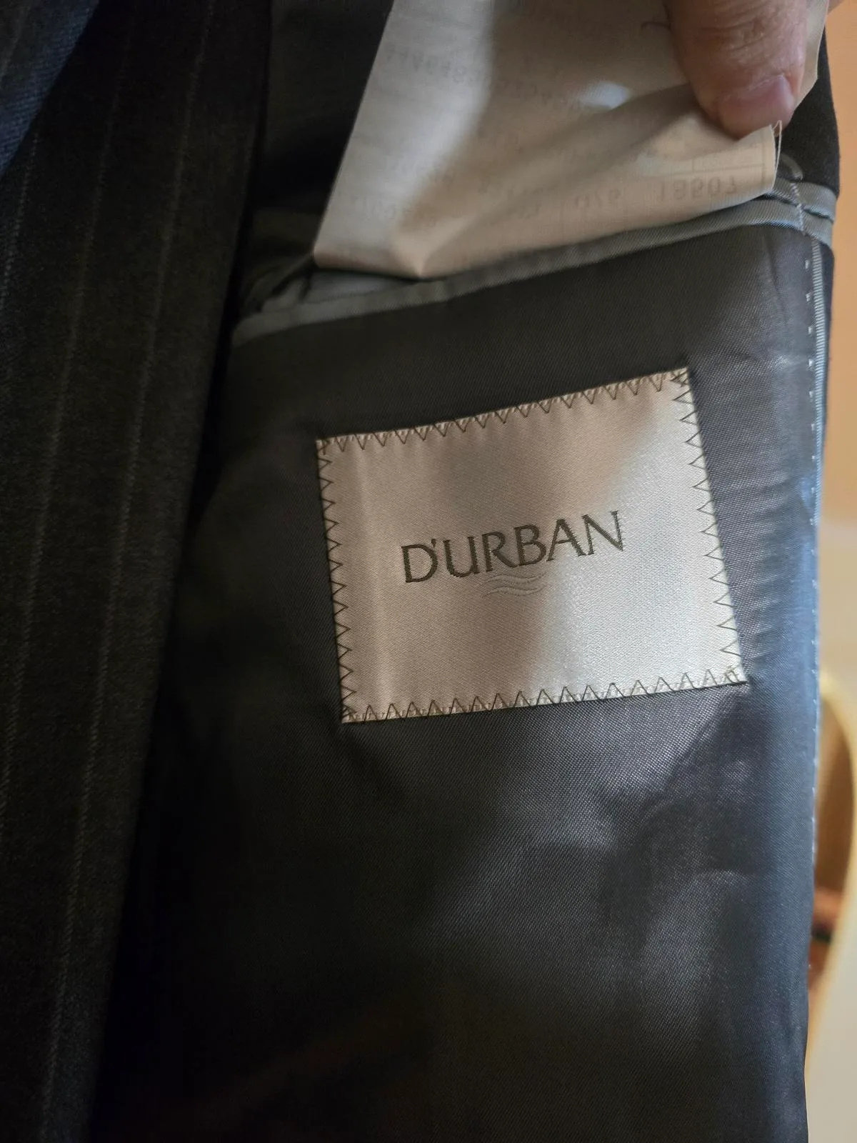 NEW D'URBAN Men's Suit 2-Piece 100% Pure Wool Super 100s Italian Fabric Charcoal — photo 4