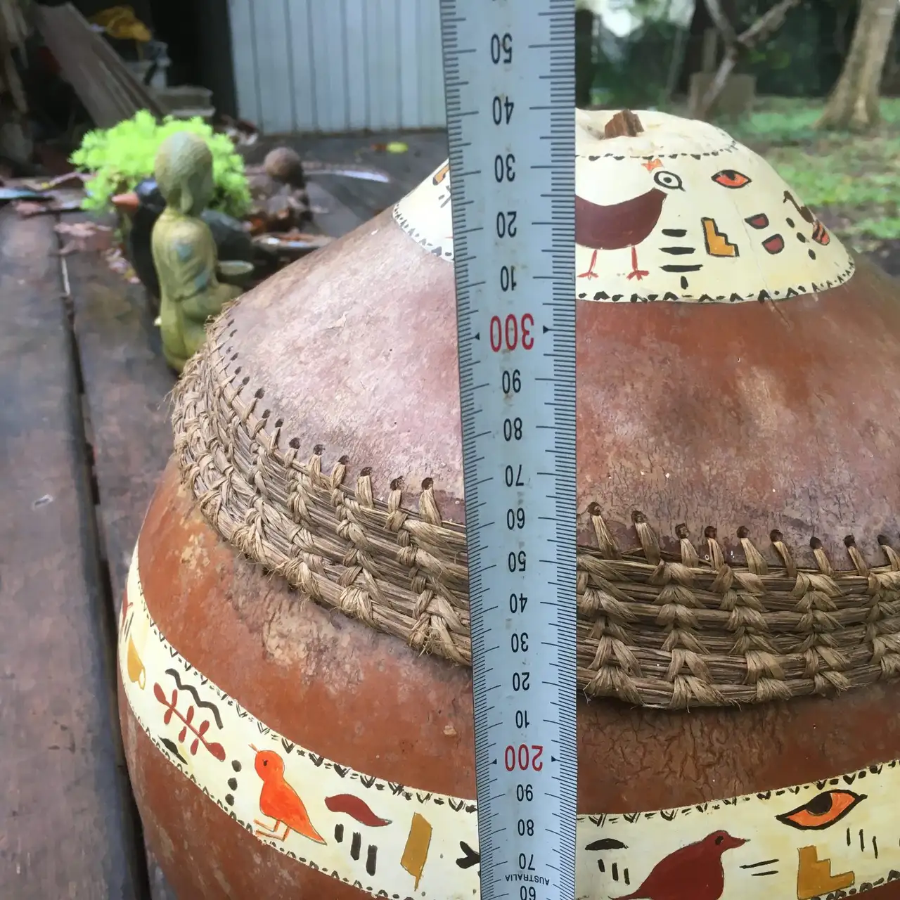 Vintage Large Hand painted Gourd with Lid – photo 7