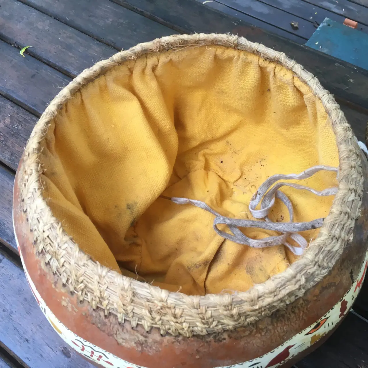 Vintage Large Hand painted Gourd with Lid – photo 5