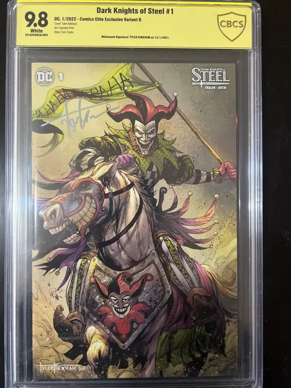 DARK KNIGHT OF STEEL #1 VARIANT B SIGNED BY : TYLER KIRKHAM