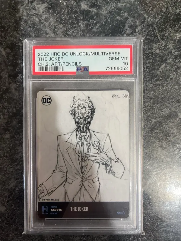 2022 HRO DC THE JOKER PENCIL ART NFT PSA GEM MINT 10