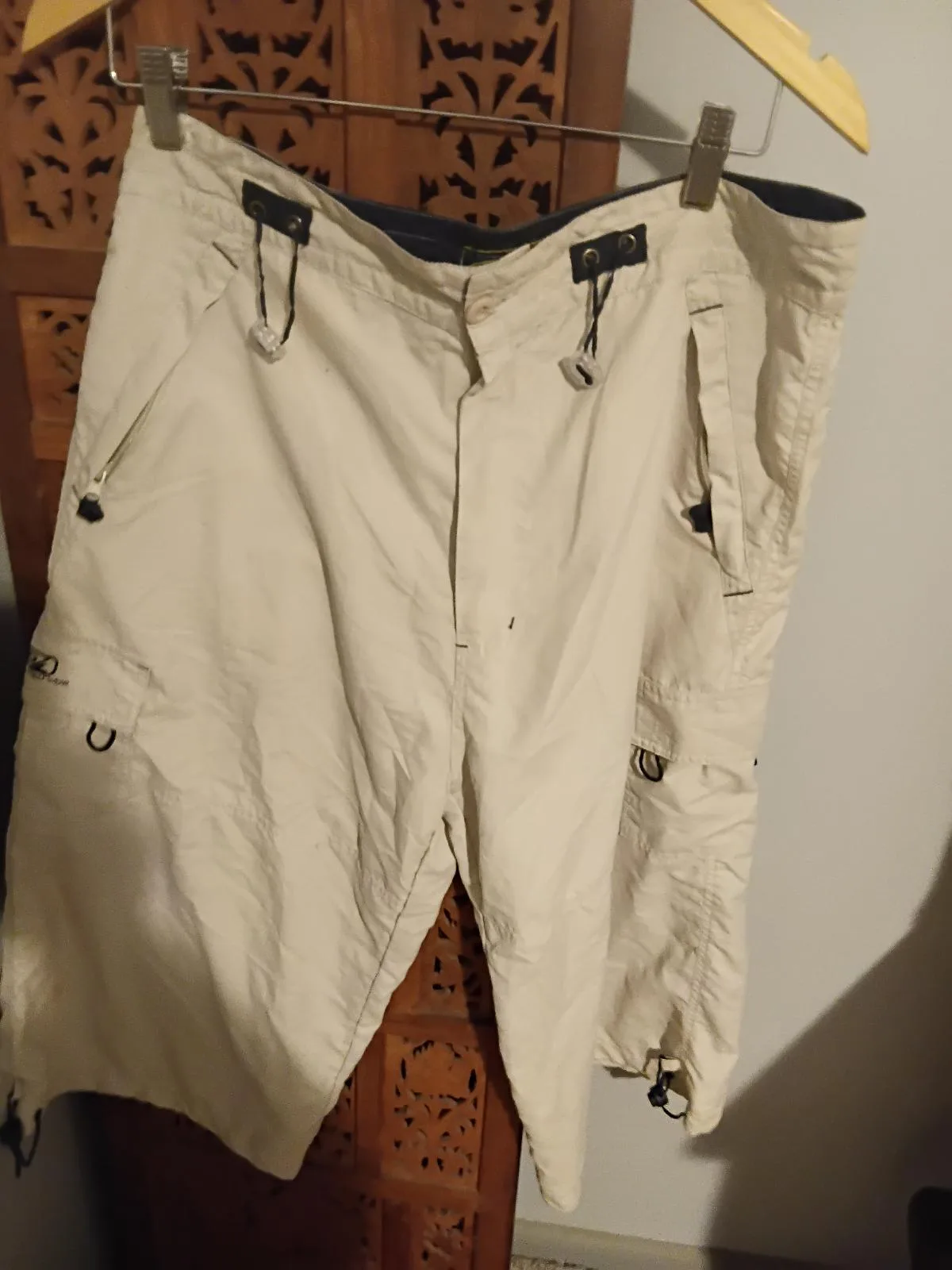 Vintage Nucleus Men’s 3/4 Cargo Shorts Pants – Beige / Tan 
Small 📝 — photo 4