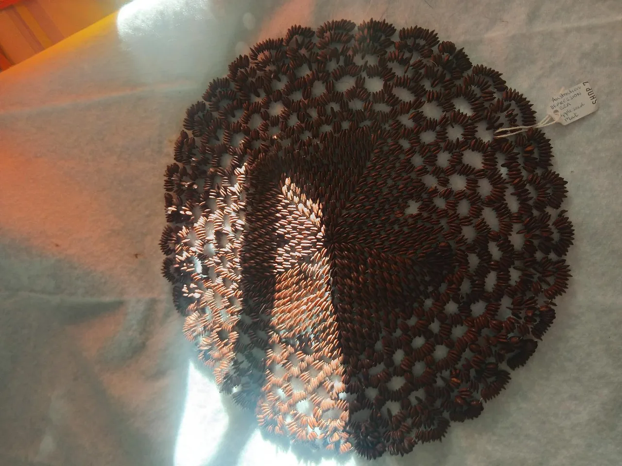Rare Depression Era Australian Handmade Appleseed Mat — photo 3
