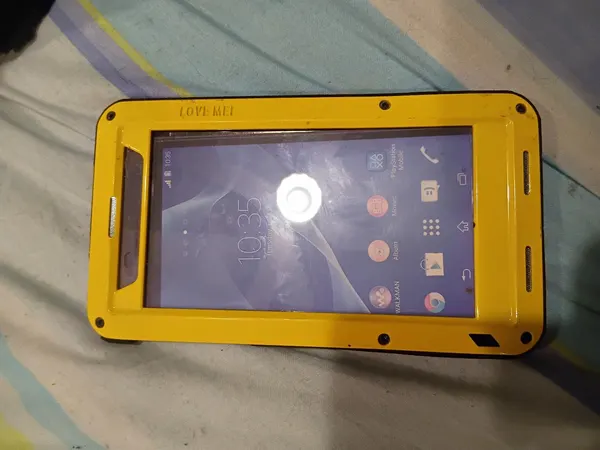 Tough Sony Xperia Z2 Phone + Yellow LOVE MEI Metal Armor Rugged Case