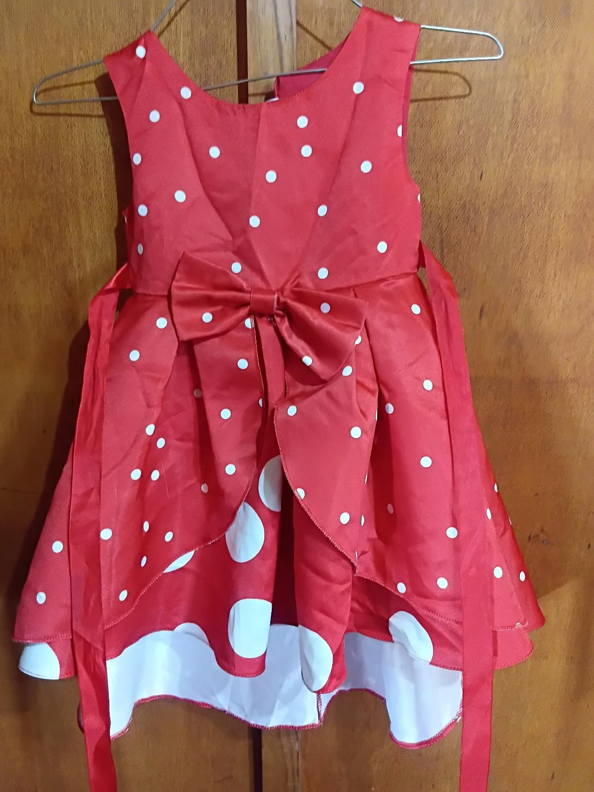 Minnie Mouse 3yo Rockabilly Red Polka Dot Toddler Dress – photo 2