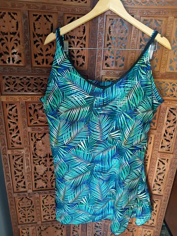 Tropical Palm Swim Dress / Tankini  🌿 Plus Size 24