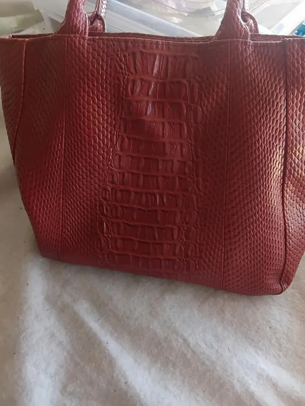 Jendi Red Tote Retro Classic Core Crocodile theme Bag