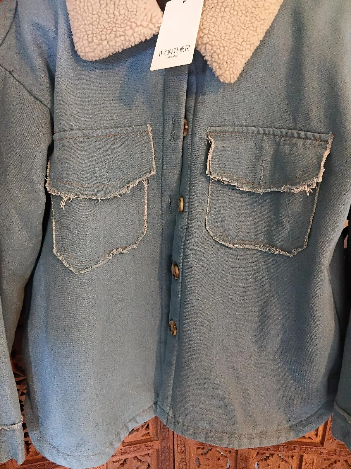 BNWT Worthier M washed Blue Denim Jacket — photo 3