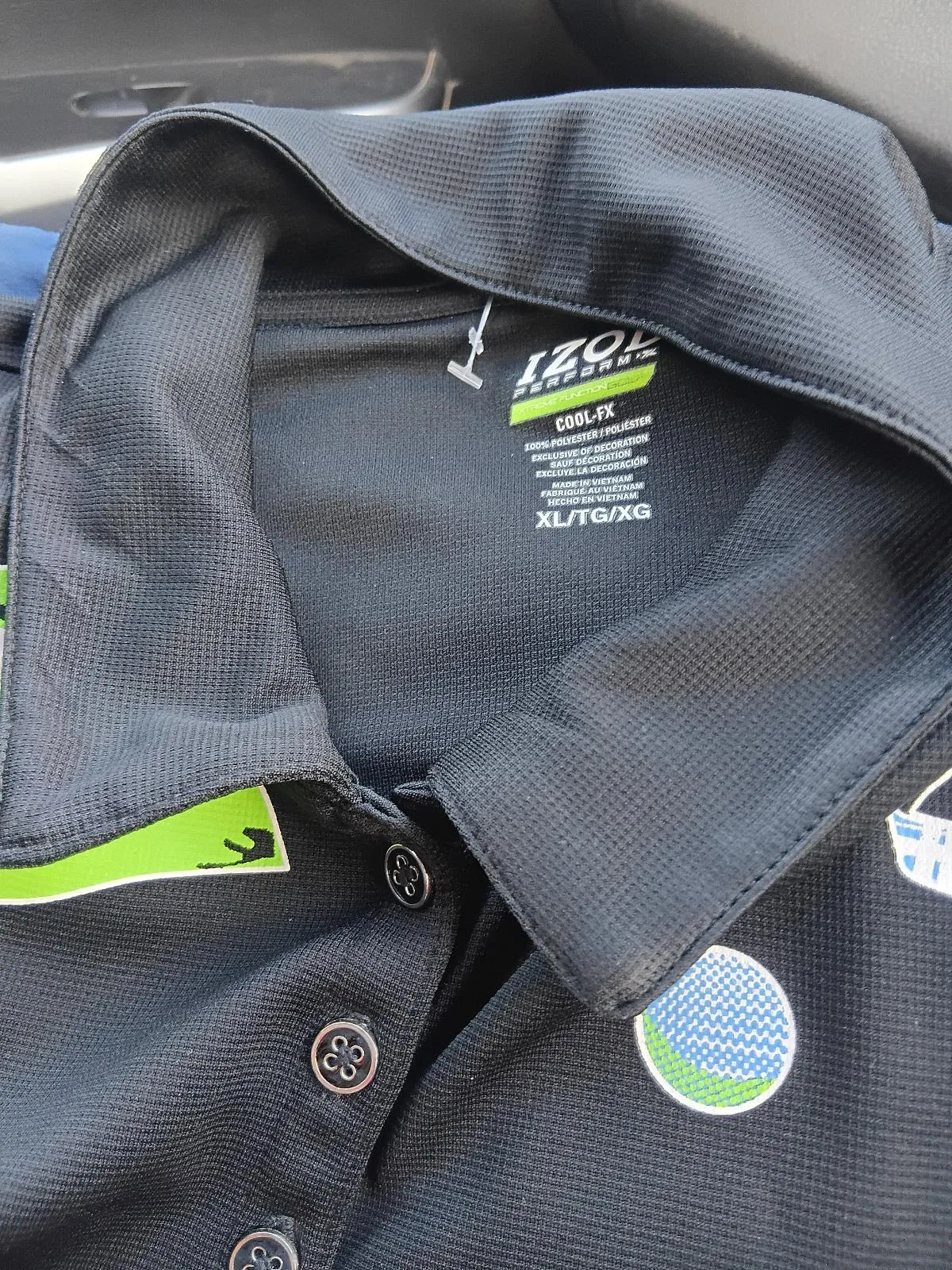 Izod Mens Black Golf PoloShirt Xl — photo 2